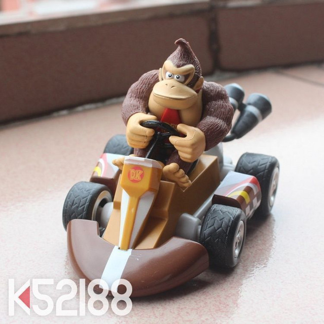 Super Mario 瑪利歐賽車系列 回力車 手辦模型玩偶玩具, 1個, 猩猩高約8cm，吸塑盒子包裝