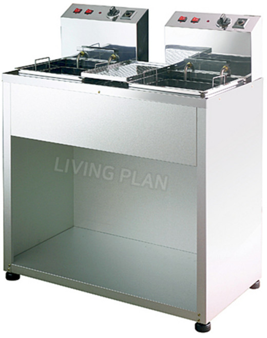 리빙플랜 전기튀김기 702호(2구형/1구당9L) 다용도튀김기 업소용튀김기 MR702