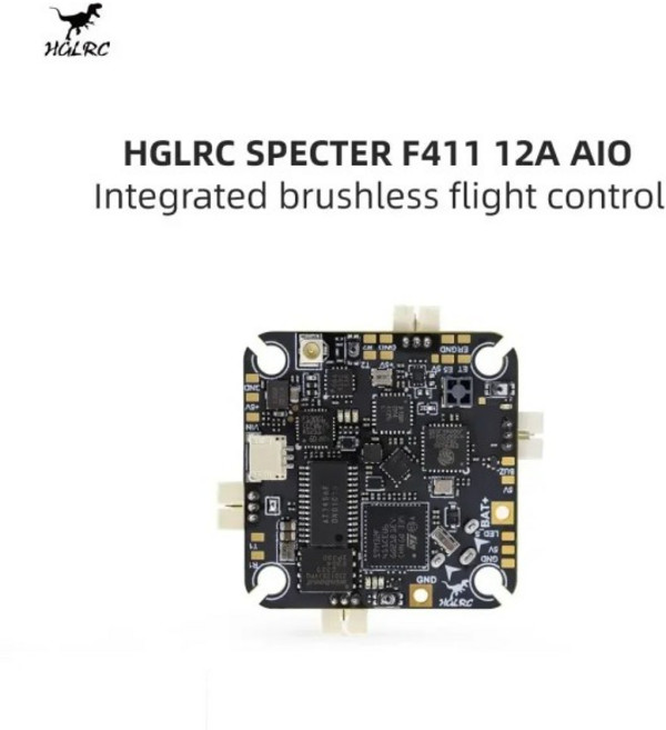 HGLRC 스펙터 F411 12A AIO 비행 컨트롤러 ESC 400mW UART 2.4G