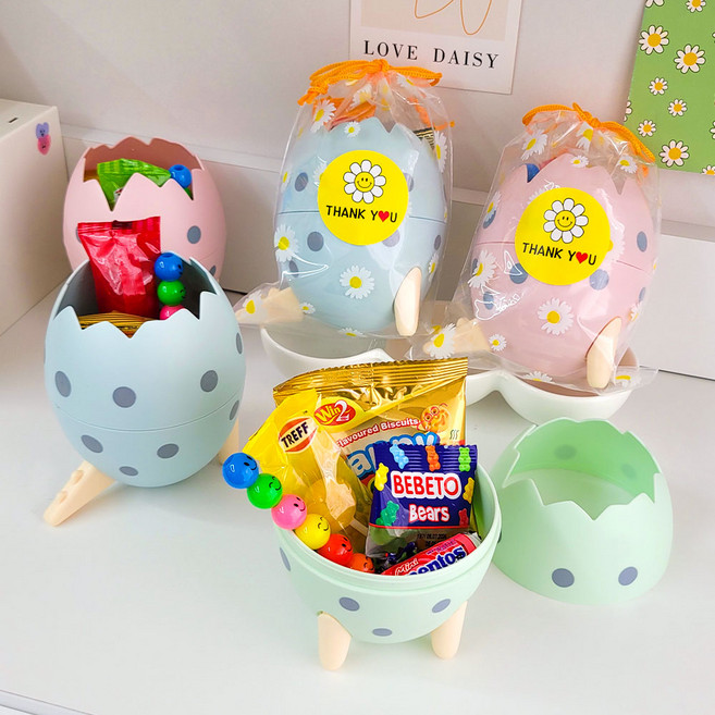 유치원 어린이집 간식꾸러미 어린이 개별포장 단체 간식 답례품 공룡알 연필꽂이 구디백 생일 선물 세트, 1세트, 그린