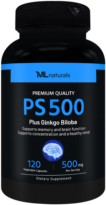 [미국빠른직구] 신제품 마이라이프 내추럴스 PS 500 (포스파티딜세린 500mg + 징코 빌로바), 1개, 120정