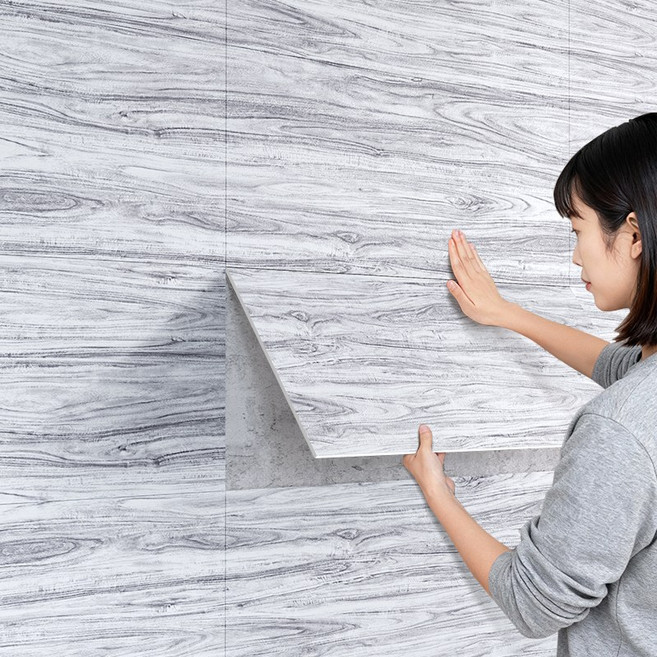 포령트레이드 벽면 데코타일 인테리어 붙이는 보온 두꺼움 타일 시트지 접착식 방수 방오 방유 내마모, E