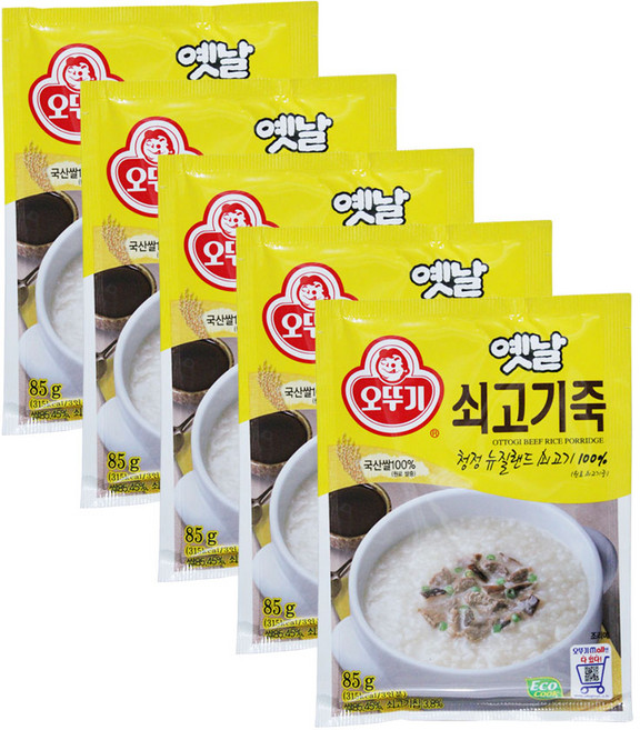 오뚜기옛날 쇠고기죽, 85g, 5개