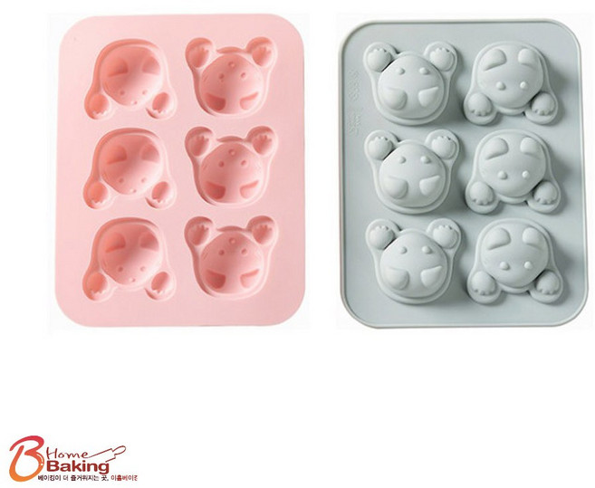 이홈베이킹 차칸쿡-실리콘몰드 입체모양강아지6구 랜덤1개, 1개