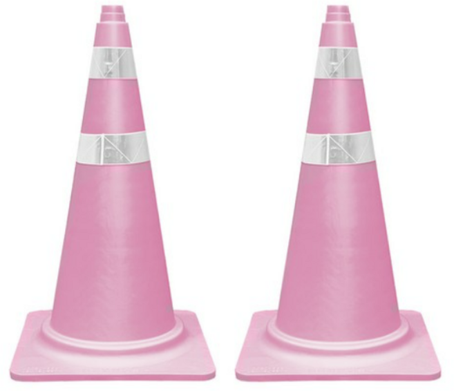 동광세이프티 칼라콘, 2개, 핑크