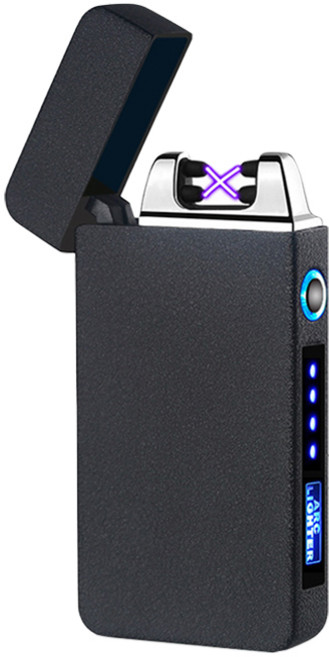 투데이리빙 고급 LED 플라즈마 전기 라이터 기프트 박스 세트 배터리 표시 USB 충전식 남자 선물용 아크 스파크 라이타 남성 이색 특이한 선물, 텍스처블랙, 1세트