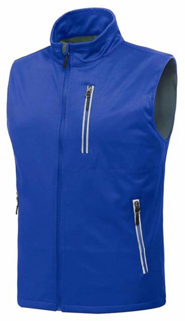 진시옴 남성 조끼 아우터 방풍 캐주얼 민소매 골프 조끼 포켓이 있는 경량 러닝 소프트쉘 조끼(668) (Color-Blue Size-4XLarge)