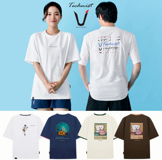 테크니스트 배드민턴 티셔츠 반팔 상의 코튼라이크 오버핏