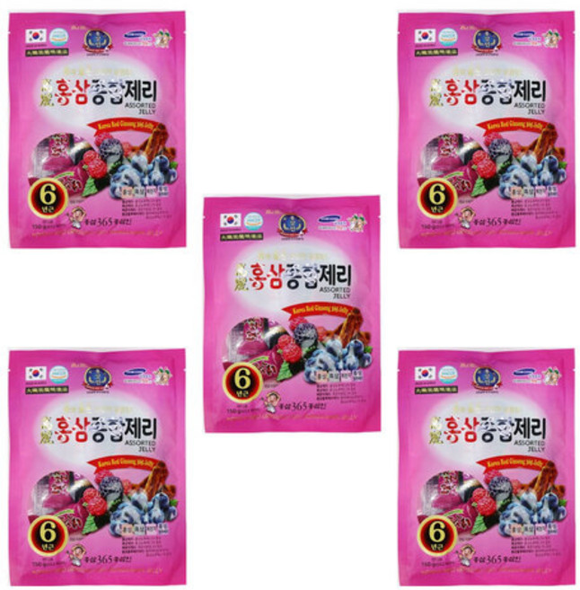 종합제리 홍삼 흑삼 복분자 블루베리 젤리 150g 5봉