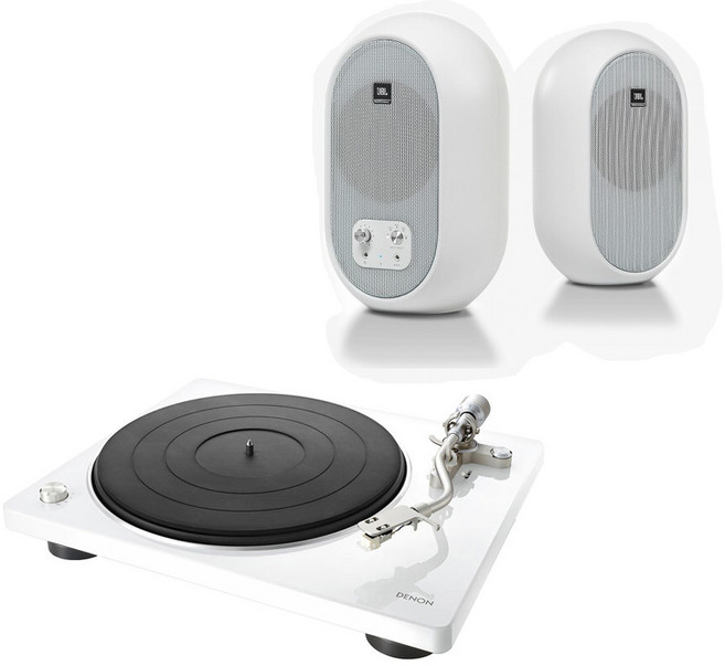 데논 DP-400 + 104BT 턴테이블 스피커 세트, 화이트, 화이트
