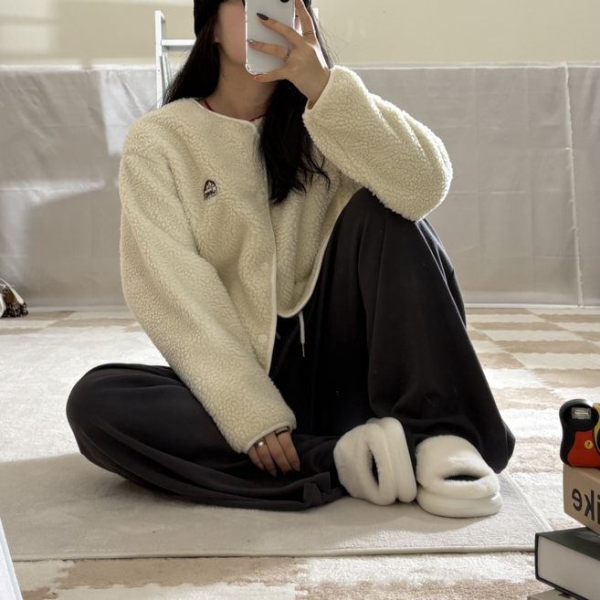 지프(JEEP) 플리스 후리스 집업 양털 가디건 뽀글이 기모 자켓