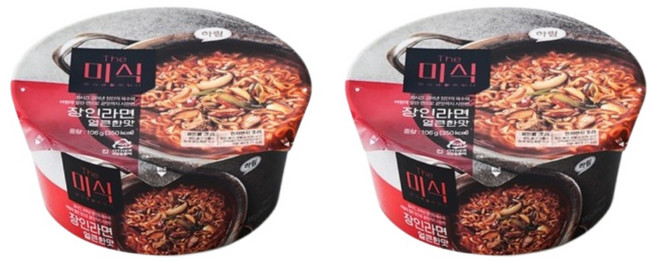 하림 더미식 장인라면 얼큰한맛컵 106G, 2개