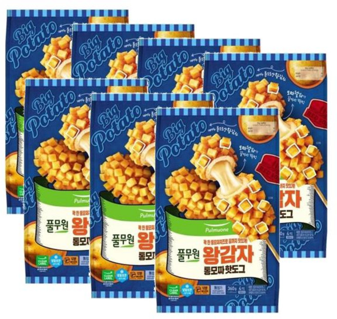 풀무원 왕감자 모짜렐라 핫도그, 360g, 7개