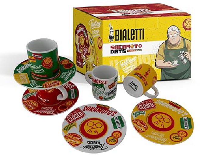 비알레띠 사카모토 데이즈 에스프레소 잔 세트 4종 세라믹, 1개, 단일 사이즈