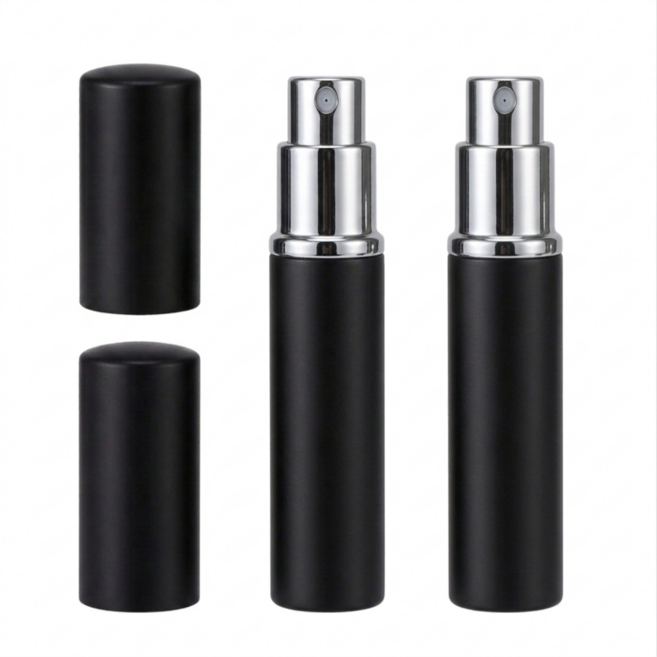 리노이 휴대용 경량 충전 펌핑식 향수공병 10ml, 2개, 블랙