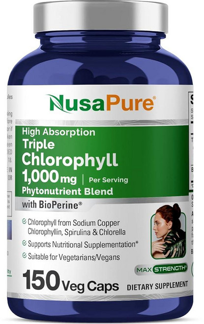 누사퓨어 고흡수 트리플 클로로필 1000mg 캡슐 150정, 1개, 1개