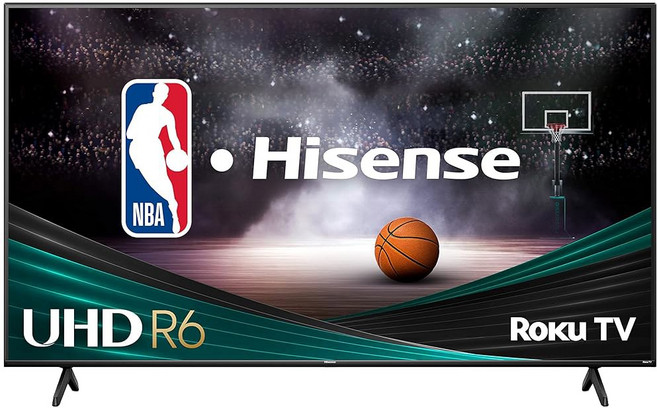 하이센스 50인치 클래스 R6 시리즈 4K UHD 스마트 로쿠 TV 알렉사 호환 돌비 비전 HDR DTS 스튜디오 사운드 게임 모드(50R6G) 블랙, 43-Inch