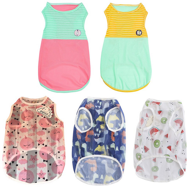 중형견 대형견 민소매 여름옷 리트리버 실내복 진돗개 웰시코기 시바견, 분홍, 1개