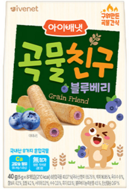 아이배냇 곡물친구, 블루베리, 40g, 1개