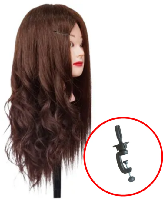 스타일포유 연습용 미용 가발 80% 인모 60cm, 1개, 브라운