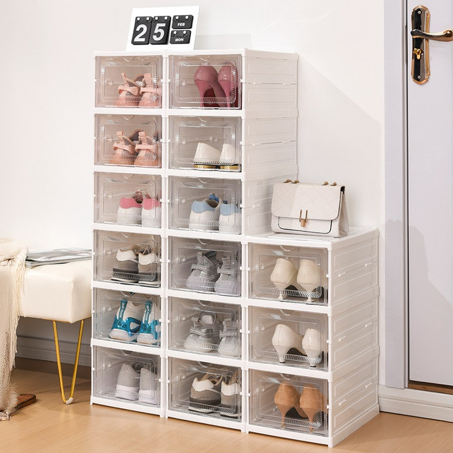 바이퀸 원터치 접이식 6단 신발장 정리함 현관 틈새 수납장 정리대 신발