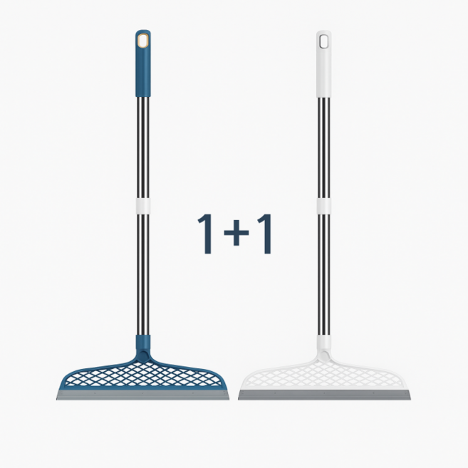 럭키픽 다용도 실리콘 빗자루 스퀴지 먼지 물기제거 1+1, 화이트1개+블루1개, 1세트