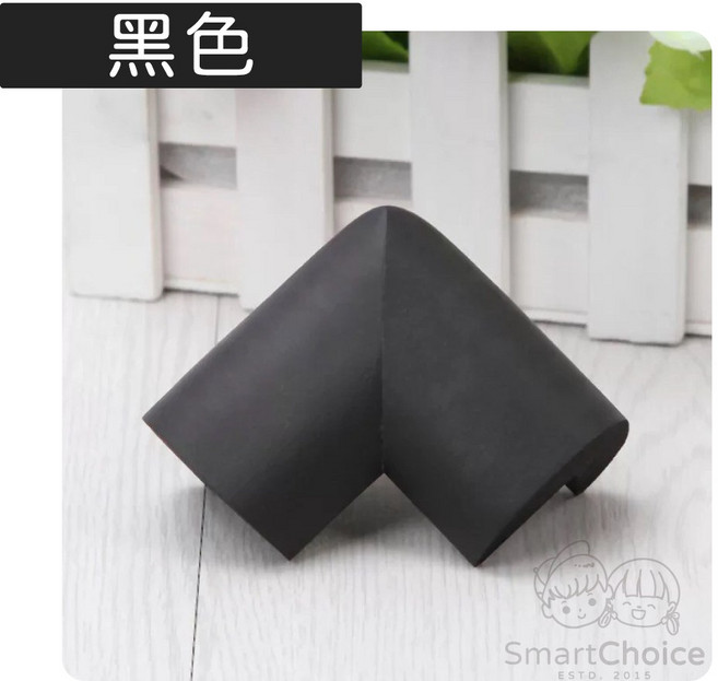 SmartChoice L型加厚安全防撞角 兒童嬰幼兒桌角防護墊 附雙面膠, 黑色, 1個