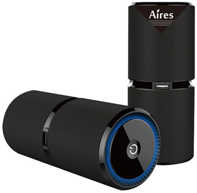 Aires 艾瑞斯 負離子空氣清淨器 車用空氣清淨機 輕巧便攜 除異味, 黑色 (Black), GT-A12B