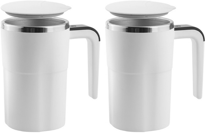 클레버 자동 믹싱 커피 컵 380ml, 2개, 화이트