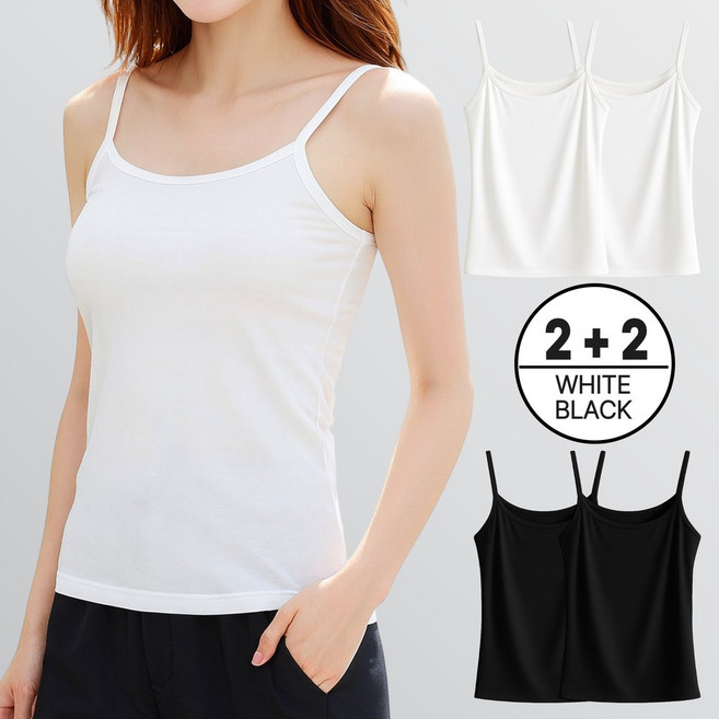 로나비 데일리 레이어드 여성 끈나시 4p세트