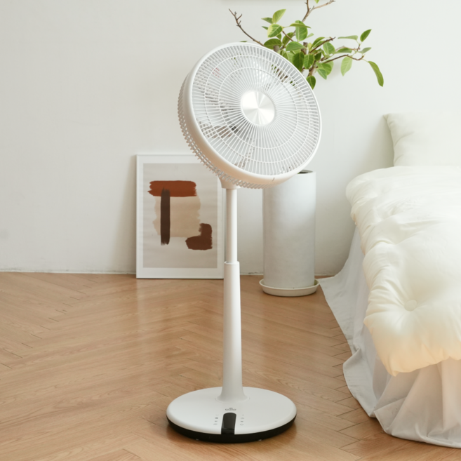 고스 저소음 듀얼날개 BLDC 스탠드형 스마트 선풍기 14인치 화이트, GSF-R4W3058DC