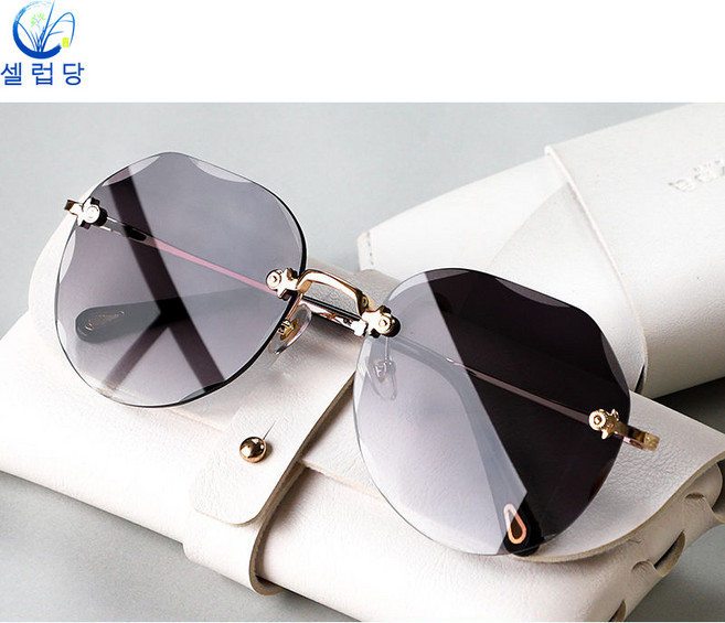 셀럽당 선글라스 여 절개 엣지 선글라스 여 무테 안경