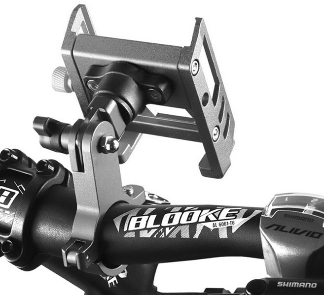 자전거 휴대폰 거치대 오토바이 핸드폰 핸들 거치 MTB 알루미늄 메탈, 실버, 1개