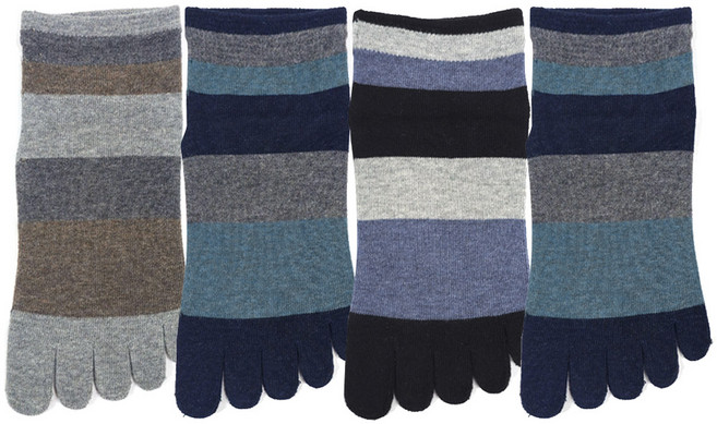 양말박스 남성용 면 발가락양말 4족 단목 무좀 발냄새 기능성 통풍 삭스 YB5195 편안한착용감