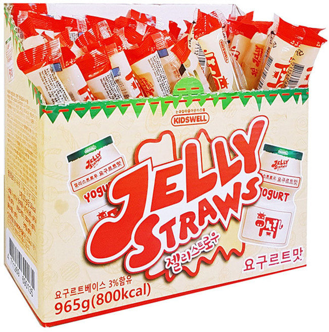 키즈웰 젤리스트로우 요구르트맛 츄잉젤리, 19.3g, 50개