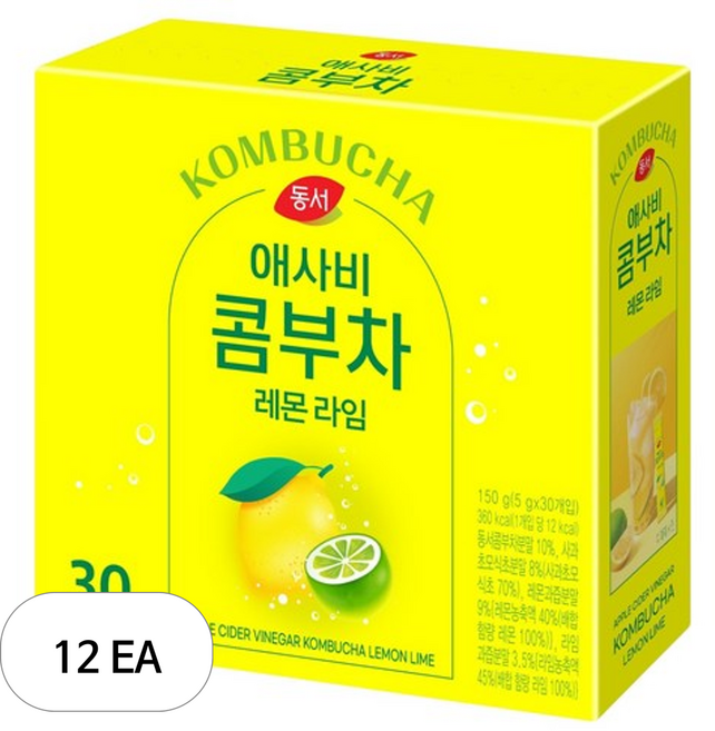 동서 애사비 콤부차 레몬 라임 5g 30개입 12개