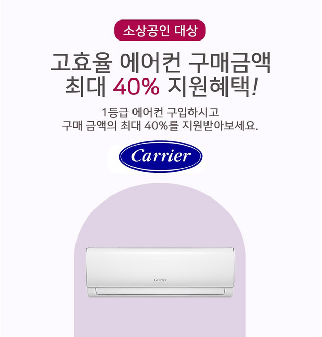 캐리어 소상공인 1등급 최대 40% 지원 벽걸이 10평 DARC-0101CAWSD 에어컨 WHIIN