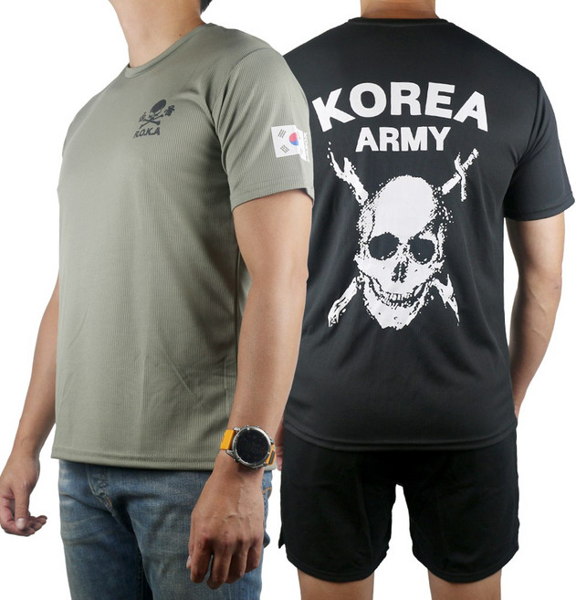 군인 로카ROKA 백골 로카티 쿨론 반팔 티셔츠
