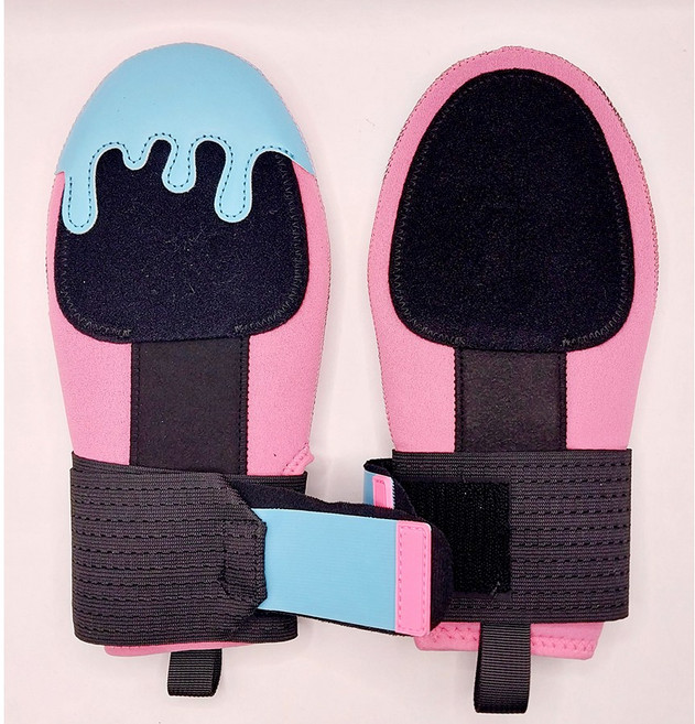 야구 슬라이딩 주루 아이스크림 장갑 배너 유소년 미트, 1개, 핑크블루