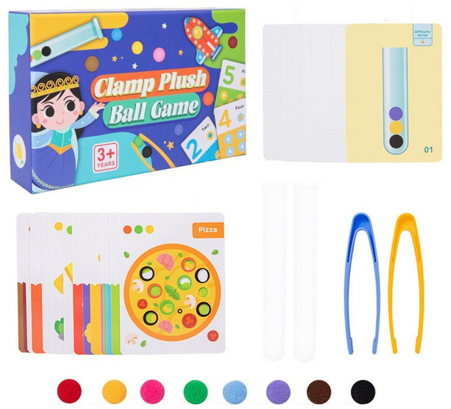 夾球遊戲 益智玩具 3歲以上, 夾珠子玩具,2盒裝, 2套