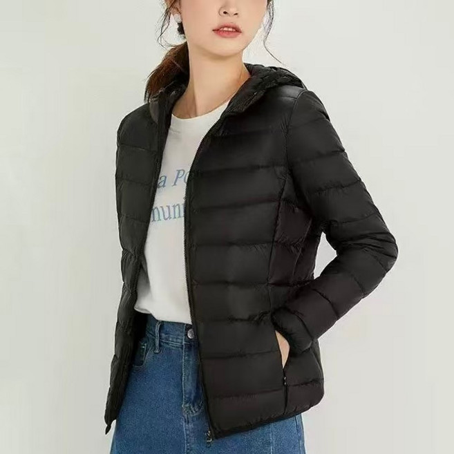女款連帽羽絨服 輕便薄款 90%白鴨絨 秋冬新款