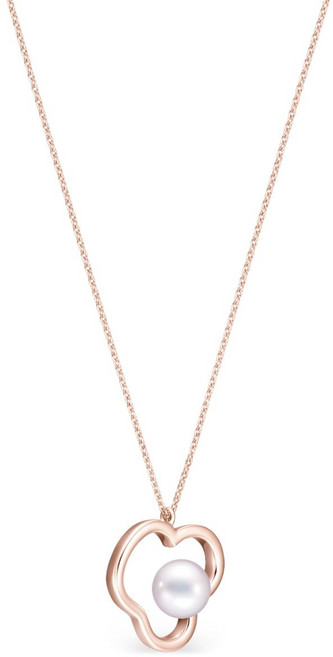 타사키 챈츠 18K 로즈 골드 시그니처 아코야 펄 네크리스