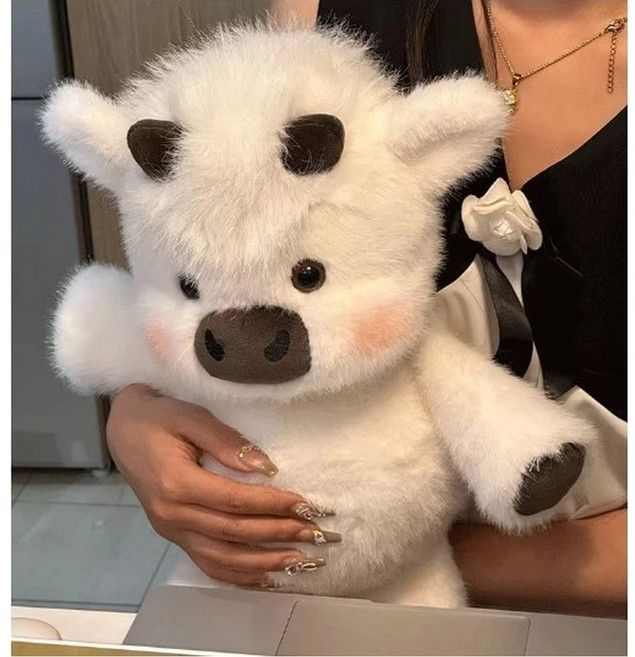 귀여운 하이랜드 소 인형 45 60cm 봉제인형 달리는 송아지 친구 베개 선물 집 장식품, white, 45cm