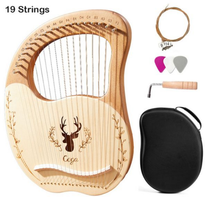 하프 호환 Cega 전문 리라 하프 고품질 마호가니 휴대용 악기 19 현 21 현, 19 tones, 1개