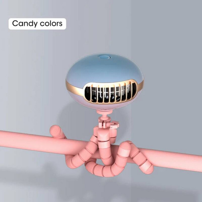유모차 선풍기 날개 없는 팬 아기 USB 충전식 1800mAh 배터리 야외 미니 휴대용 핸드 헬드 공기 냉각 인공 호흡기, 02 Pink