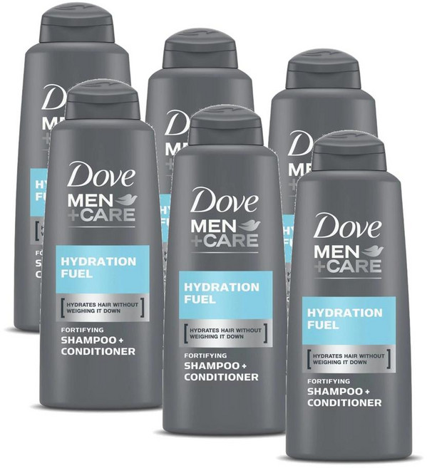 도브 맨 케어 하이드레이션 퓨얼 투인원 샴푸 컨디셔너 Dove Men Hydration Fuel, 6개, 603ml
