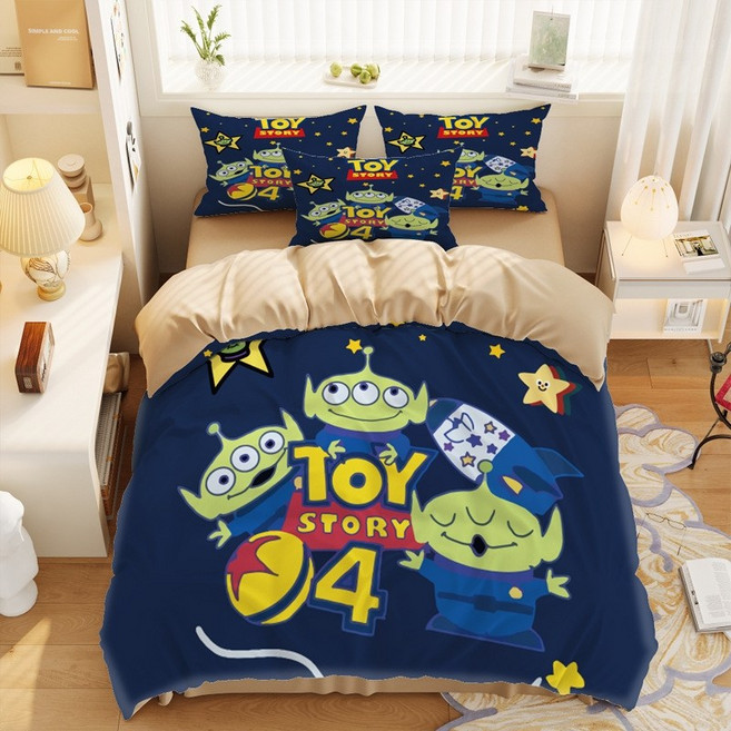 토이스토리 침구 세트 커버 슈퍼싱글 퀸 베개 이불 에일리언, 밴드형, F