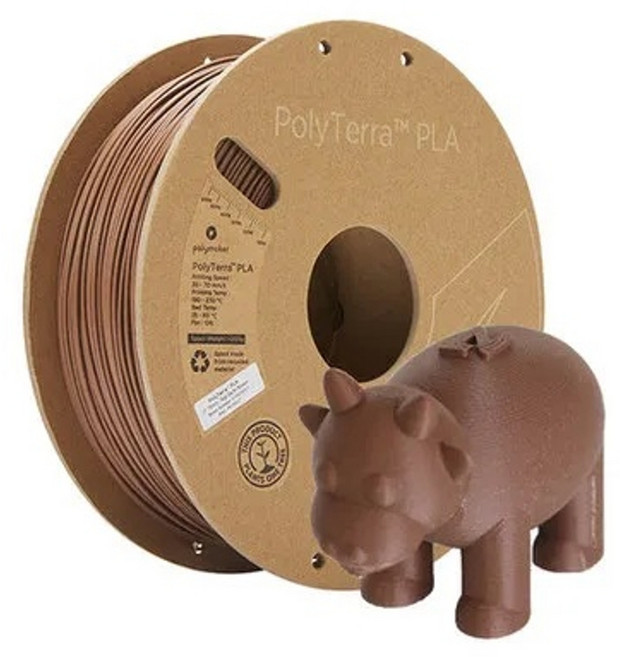 Polymaker PLA 필라멘트 PolyTerra 무광 1.75mm 1kg, 흙 갈색