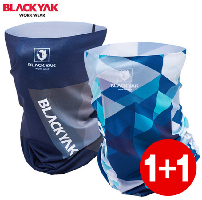 블랙야크 멀티스카프 아이스 멀티넥 2P, 스카이블루+네이비