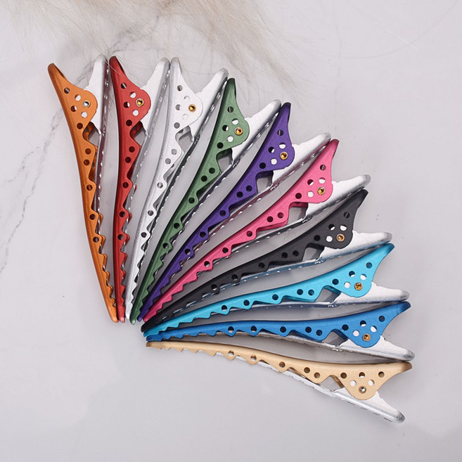 일본 와이에스박 샤크 클립 미용실 집게핀 커트핀셋 악어핀 헤어클립, 2개, Silver Scratch